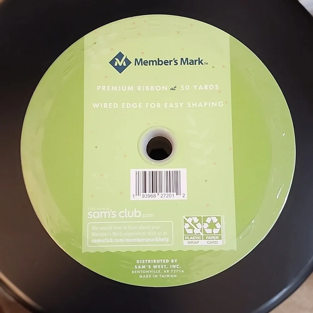 NEW 3 Rolls Spring Member's Mark Premium Wire-Edged Ribbon 2-1/2